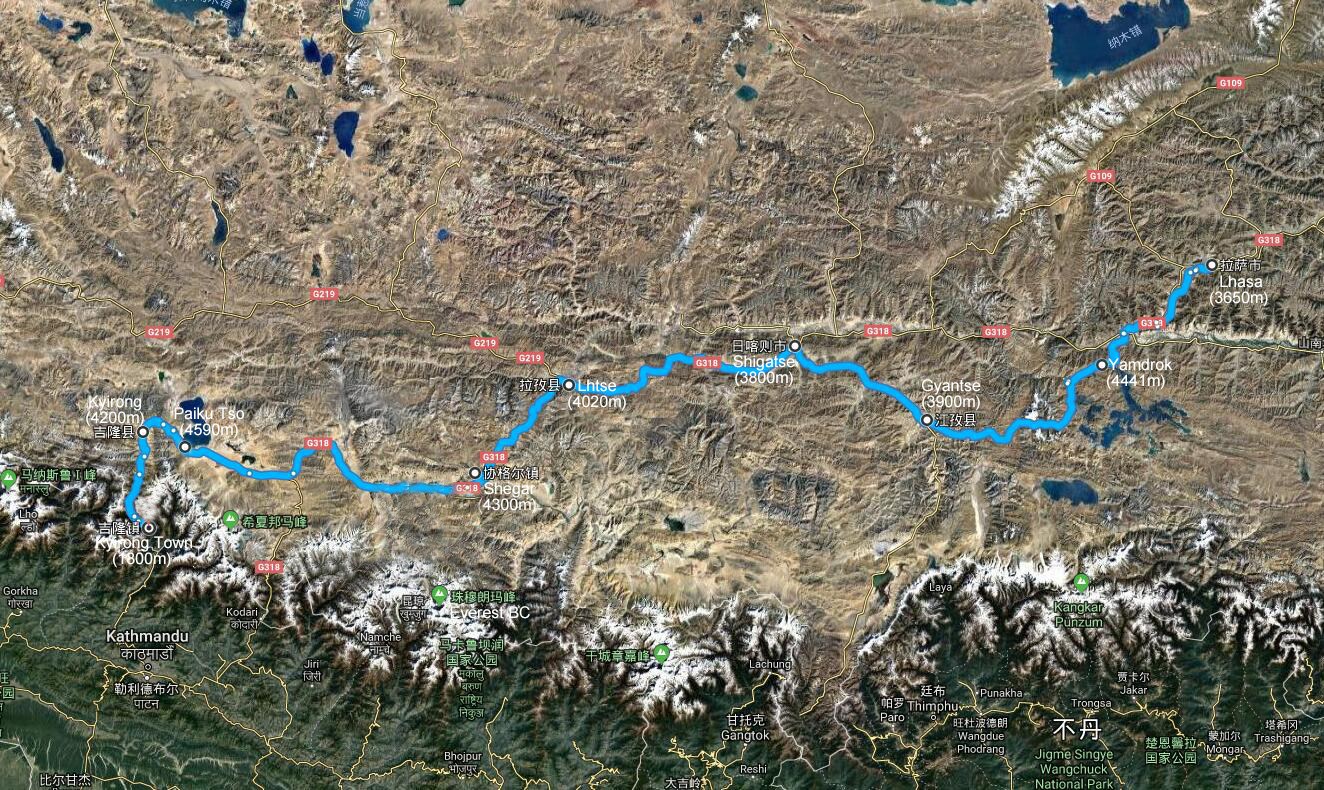 Tibet-Nepal Überlandreise von Lhasa nach Kathmandu