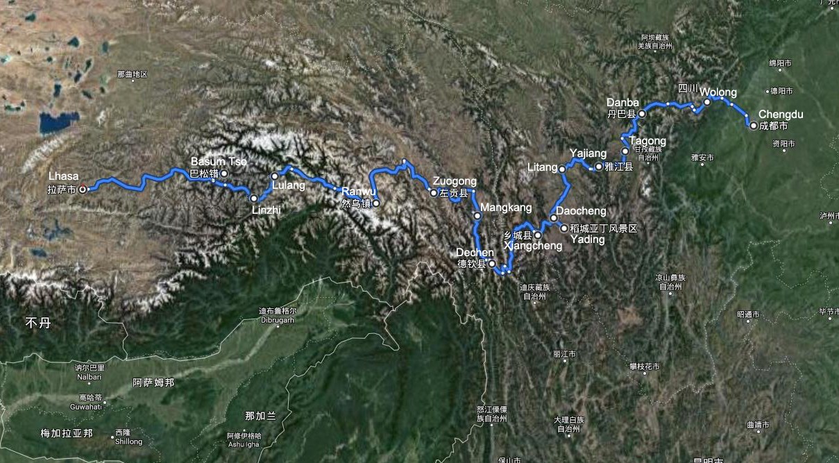 Überlandreise von Sichuan via Yunnan nach Tibet
