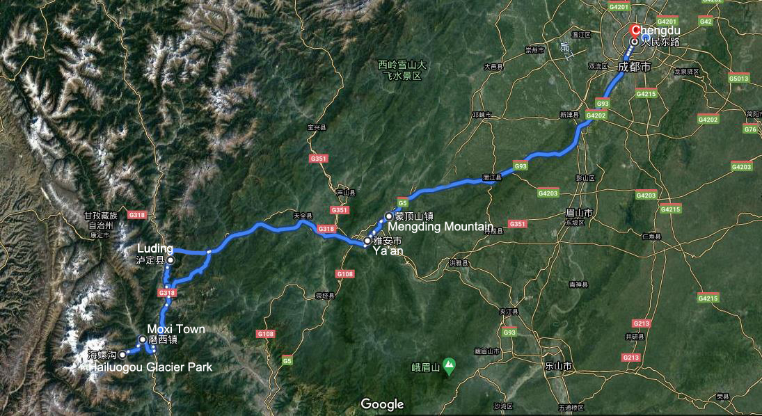 3-tägige Reise im Hailuogou Gletscherpark und Mengding Shan Berg