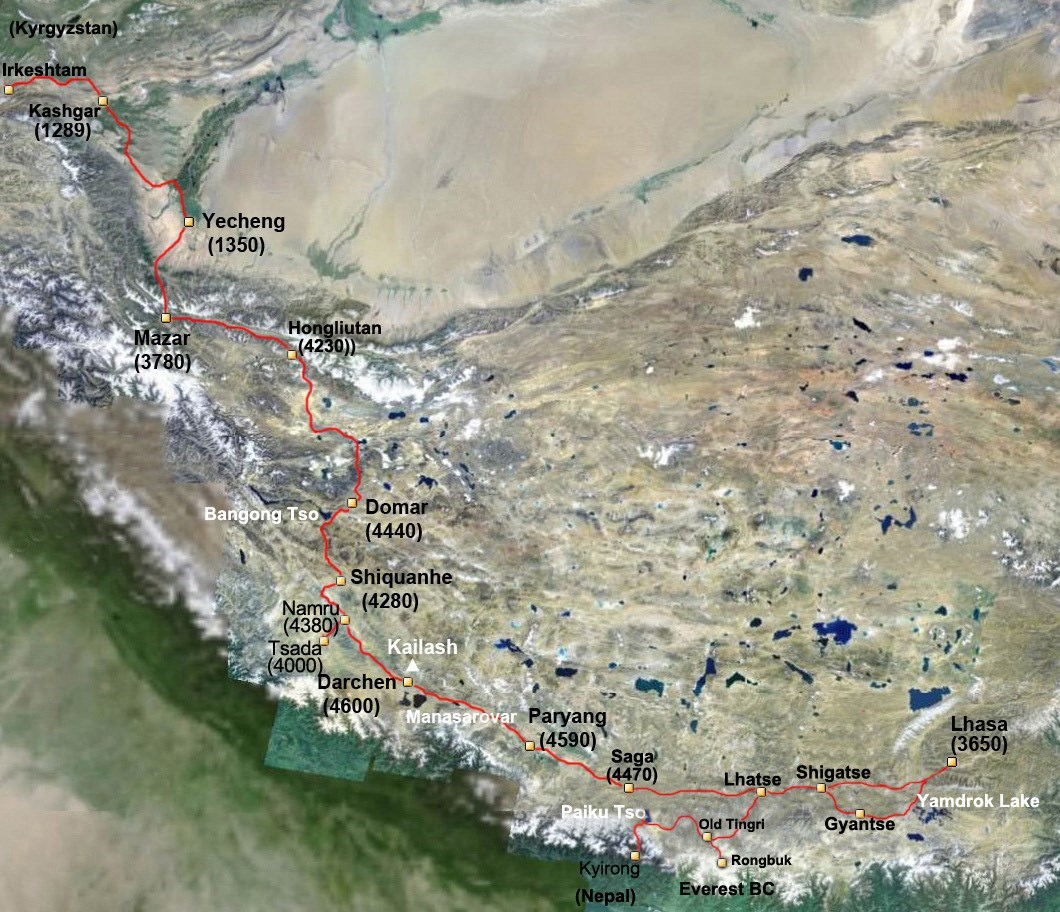 Selbstfahrerreisen von Süd-Xinjiang nach Tibet (mit Lhasa)