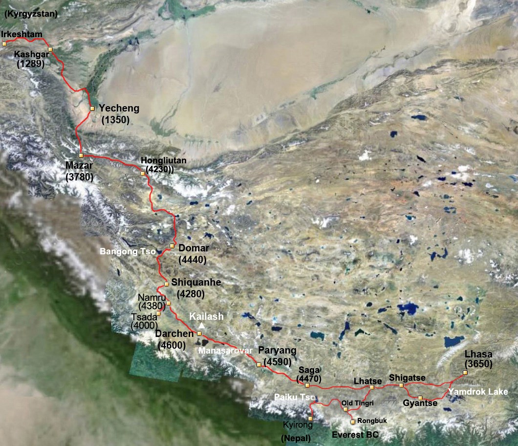 Selbstfahrerreisen von Nepal über Lhasa und Westtibet nach Kirgistan