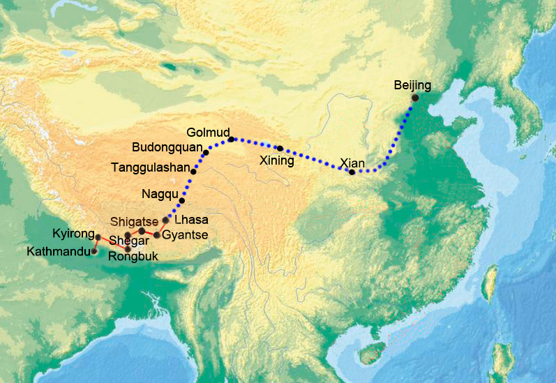 Überlandreise von Beijing via Xian, Lhasa und Everest nach Kathmandu